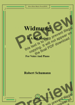 page one of Schumann-Widmung,Op.25 No.1,from Myrten,in A flat Major,for Voice&Pno