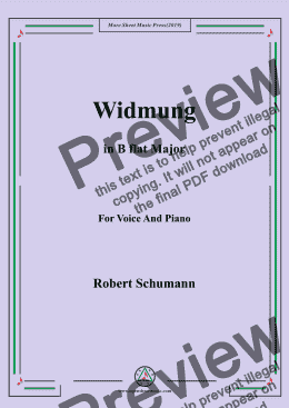page one of Schumann-Widmung,Op.25 No.1,from Myrten,in B flat Major,for Voice&Pno
