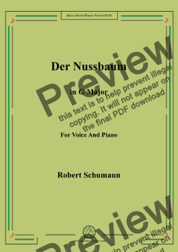 page one of Schumann-Der Nussbaum in G Major,for Voice&Pno
