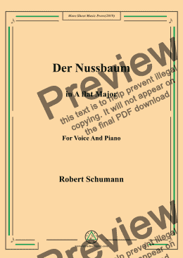 page one of Schumann-Der Nussbaum in A flat Major,for Voice&Pno