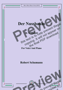 page one of Schumann-Der Nussbaum in A Major,for Voice&Pno