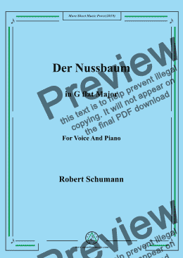 page one of Schumann-Der Nussbaum in G flat Major,for Voice&Pno