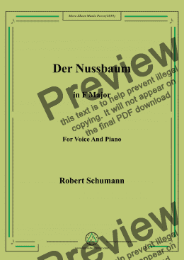 page one of Schumann-Der Nussbaum in F Major,for Voice&Pno