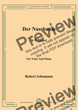 page one of Schumann-Der Nussbaum in E Major,for Voice&Pno