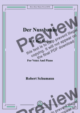 page one of Schumann-Der Nussbaum in E flat Major,for Voice&Pno