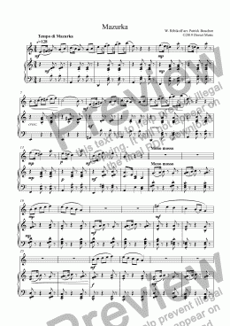 page one of Rebikoff - Mazurka for Clarinet and Piano