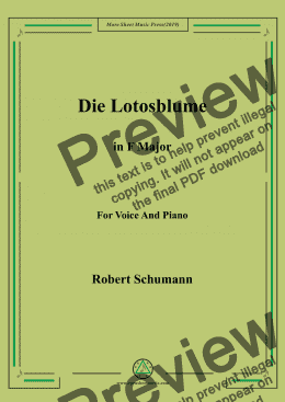 page one of Schumann-Die Lotosblume in F Major,for Voice&Pno