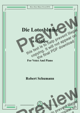 page one of Schumann-Die Lotosblume in G Major,for Voice&Pno