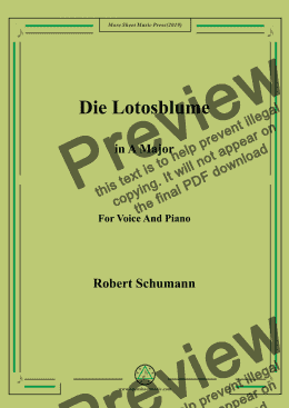 page one of Schumann-Die Lotosblume in A Major,for Voice&Pno