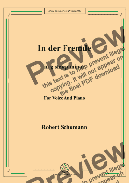 page one of Schumann-In der Fremde in g sharp minor,for Voice&Pno