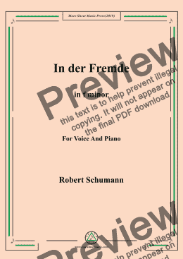 page one of Schumann-In der Fremde in f minor,for Voice&Pno