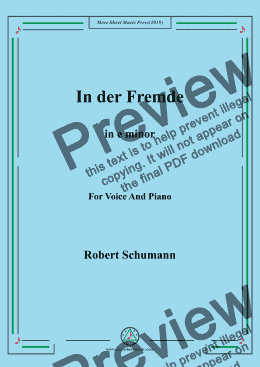 page one of Schumann-In der Fremde in e minor,for Voice&Pno