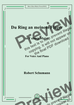 page one of Schumann-Du Ring an meinem Finger in F sharp Major,for Voice&Pno