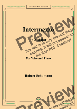 page one of Schumann-Intermezzo in A Major,for Voice&Pno