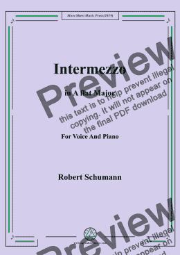 page one of Schumann-Intermezzo in A flat Major,for Voice&Pno