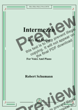 page one of Schumann-Intermezzo in G flat Major,for Voice&Pno