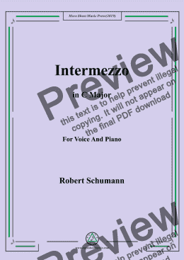 page one of Schumann-Intermezzo in C Major,for Voice&Pno