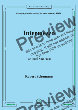 page one of Schumann-Intermezzo,for Flute and Piano