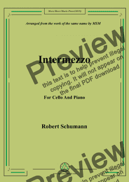 page one of Schumann-Intermezzo,for Cello and Piano