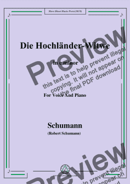 page one of Schumann-Die Hochländer-Wittwe,in c minor,for Voice and Piano