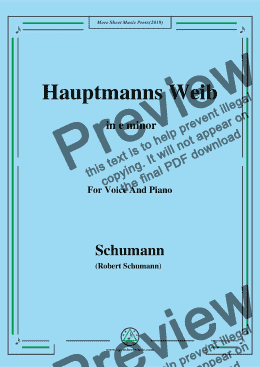 page one of Schumann-Hauptmanng Weib,in e minor,for Voice and Piano