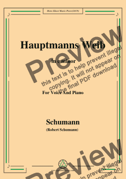 page one of Schumann-Hauptmanng Weib,in c minor,for Voice and Piano