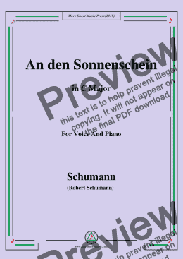 page one of Schumann-An den Sonnenschein,in C Major,for Voice and Piano