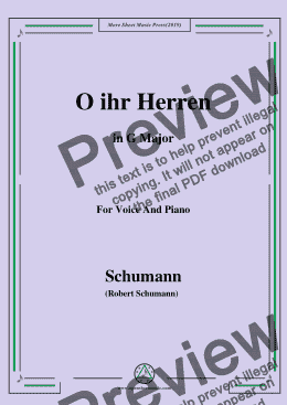 page one of Schumann-O ihr Herren,in G Major,for Voice and Piano