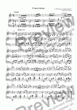 page one of Anton Rubinstein - Cracovienne for Clarinet and Piano