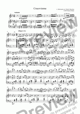 page one of Anton Rubinstein - Cracovienne for Clarinet and Piano