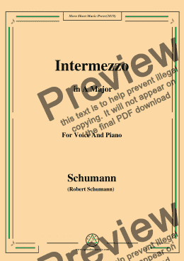 page one of Schumann-Intermezzo,in A Major,for Voice and Piano
