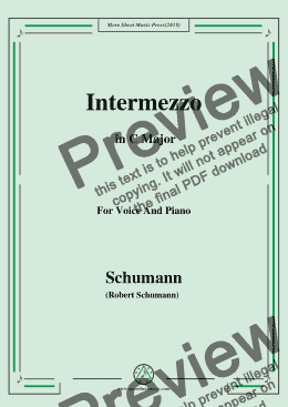 page one of Schumann-Intermezzo,in C Major,for Voice and Piano