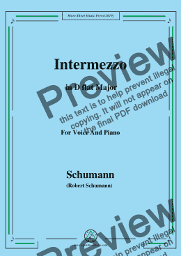 page one of Schumann-Intermezzo,in D flat Major,for Voice and Piano
