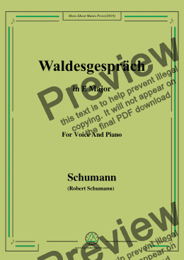 page one of Schumann-Waldcsgespräch,in E Major,for Voice and Piano