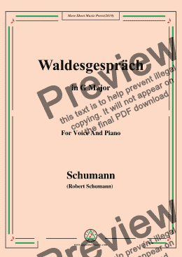page one of Schumann-Waldcsgespräch,in G Major,for Voice and Piano