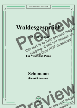 page one of Schumann-Waldcsgespräch,in A flat Major,for Voice and Piano