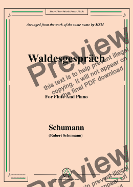 page one of Schumann-Waldcsgespräch,for Flute and Piano