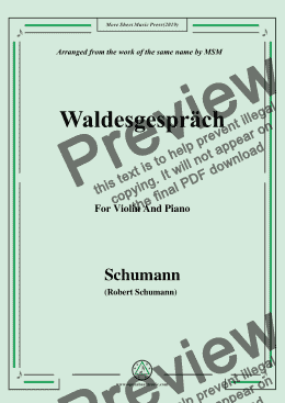 page one of Schumann-Waldcsgespräch,for Violin and Piano