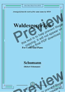 page one of Schumann-Waldcsgespräch,for Cello and Piano
