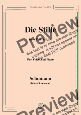 page one of Schumann-Die Stille,in A flat Major,for Voice and Piano