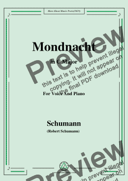 page one of Schumann-Mondnacht,in C Major,for Voice and Piano