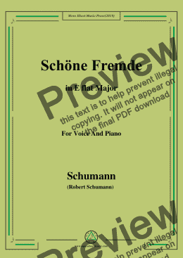 page one of Schumann-Schöne Fremde,in E flat Major,for Voice and Piano