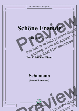 page one of Schumann-Schöne Fremde,in A Major,for Voice and Piano