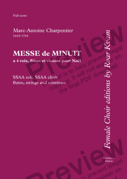 page one of Charpentier: Messe de Menuit pour Noël (SSAA soli, SSAA choir, flutes, strings and continuo)