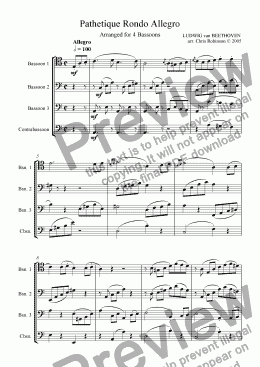 page one of Pathetique Rondo Allegro - for 4 Bassoons
