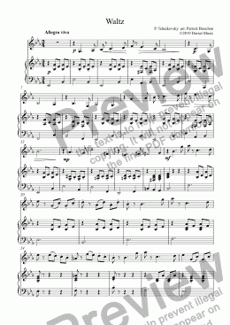 page one of Tchaikovsky - Waltz for Clarinet and Piano