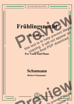 page one of Schumann-Frühlingsnacht,in G Major,for Voice and Piano