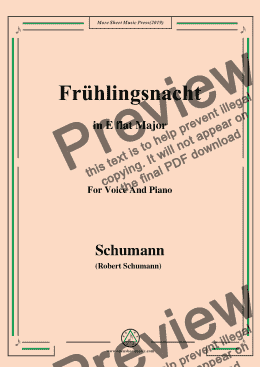 page one of Schumann-Frühlingsnacht,in E flat Major,for Voice and Piano