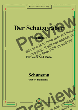 page one of Schumann-Der Schatzgräber,in g minor,for Voice and Piano