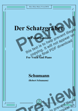 page one of Schumann-Der Schatzgräber,in f sharp minor,for Voice and Piano